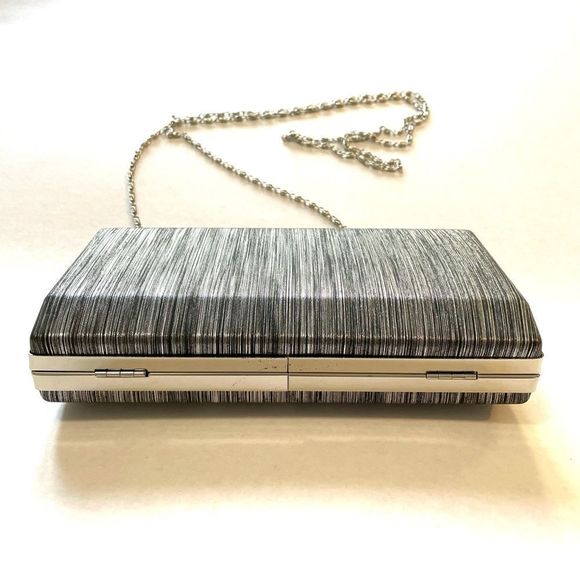Clutch Bag Removable Chain Black and Silver - Picture 5 of 8